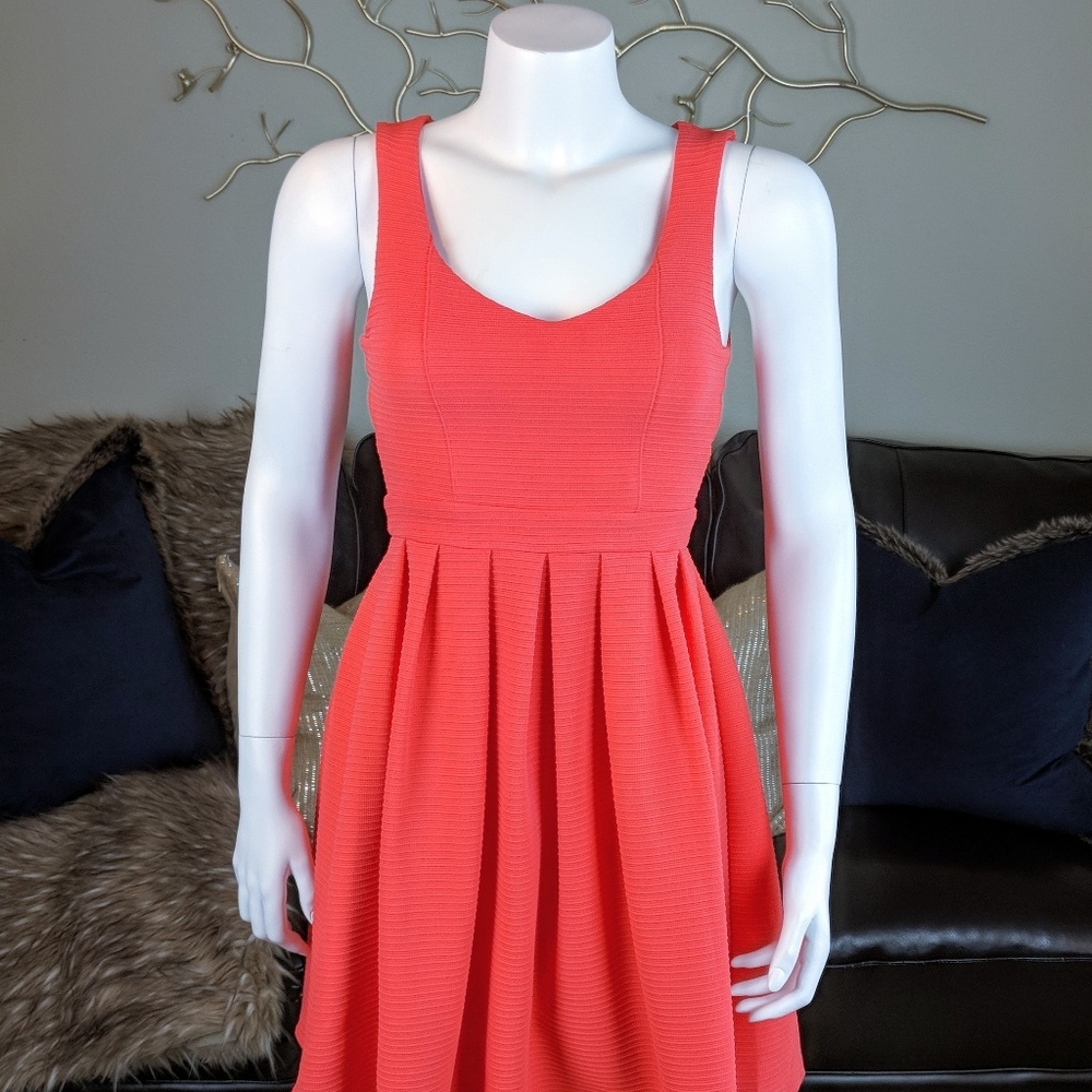 ๐ฐYa Los Angeles Fit and Flare Dress Coral Pink - Picture 8 of 8